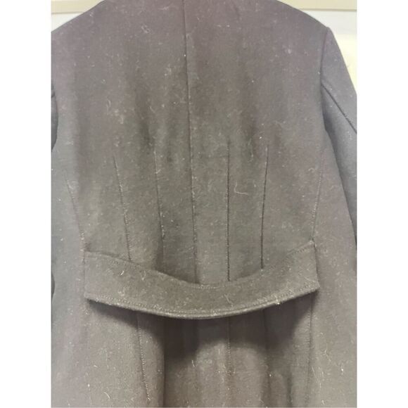 Vince Camuto Black Wool Single Breasted Back Gathered Military Jacket sz L - Picture 9 of 9